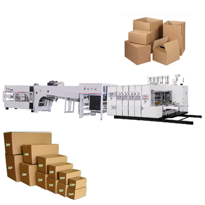 Customized Carton Box Printing Making Cardboard Box Making Machine Small In A Line 3 Color Flexo Folder Gluer Machine For Sale