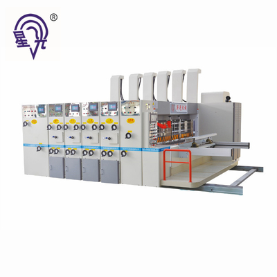 Cardboard Box Making Machine Flexo Type Printing Machine With Die Cutting And Slotting Stacker